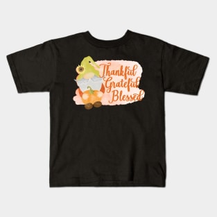 Thankful Grateful Blessed Kids T-Shirt